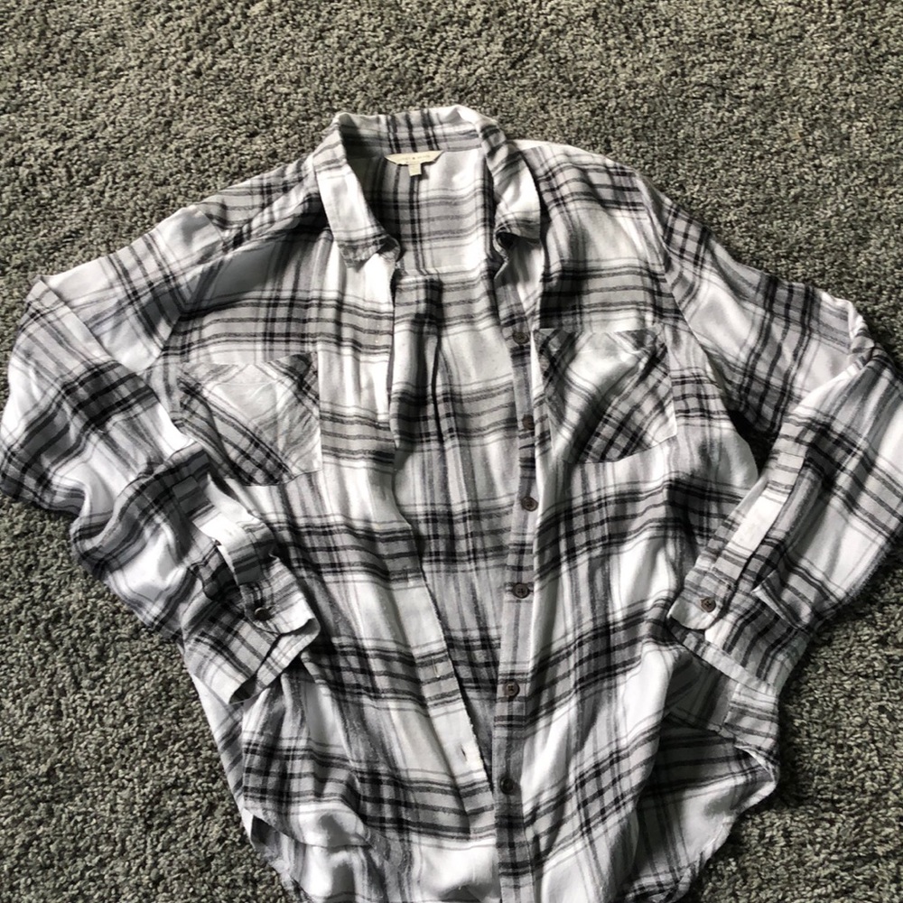 Black and white plaid shirt